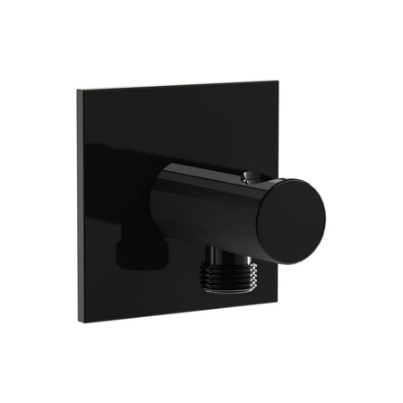 VitrA Suit built-in hand shower outlet in gloss black with square plate and cylindrical connector