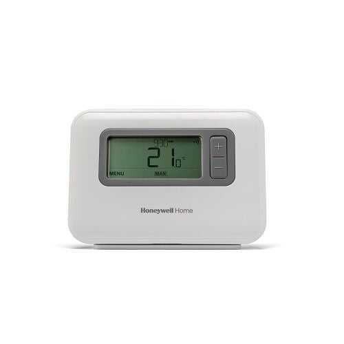Wireless thermostat with LCD display and buttons, Honeywell Home T3R, white