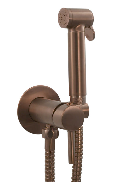 Bronze handheld bidet shower spray with wall mount and flexible hose set