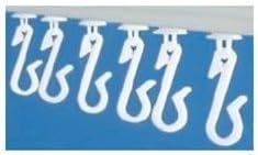 White shower gliders with hooks, set of 24