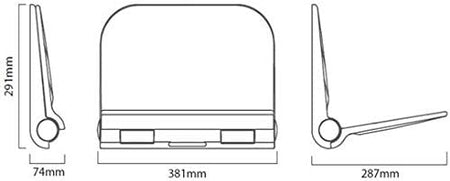 Shower seat dimensions diagram with height, width, and depth measurements