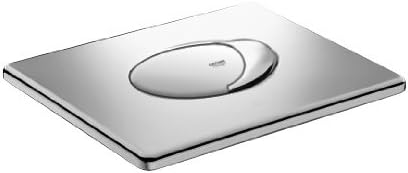 GROHE Skate Air WC wall plate, chrome oval button cover in angled close-up