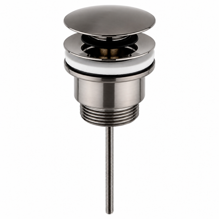 Polished nickel push-button basin waste pop-up drain with threaded stem