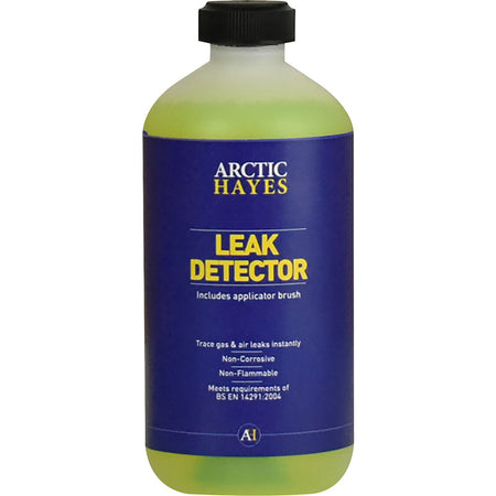 Leak detector fluid bottle with brush-on applicator, ARCTIC HAYES label