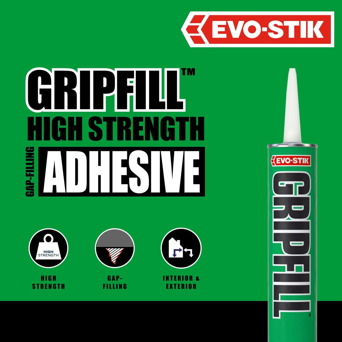 EVO-STIK Gripfill high strength gap-filling adhesive cartridge, buff