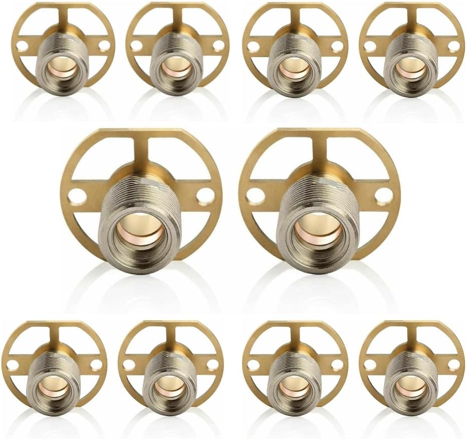 Multiple shower valve fixing brackets with brass plates and threaded inlets