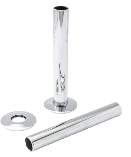 Chrome radiator pipe sleeve with round base plate and hollow tube