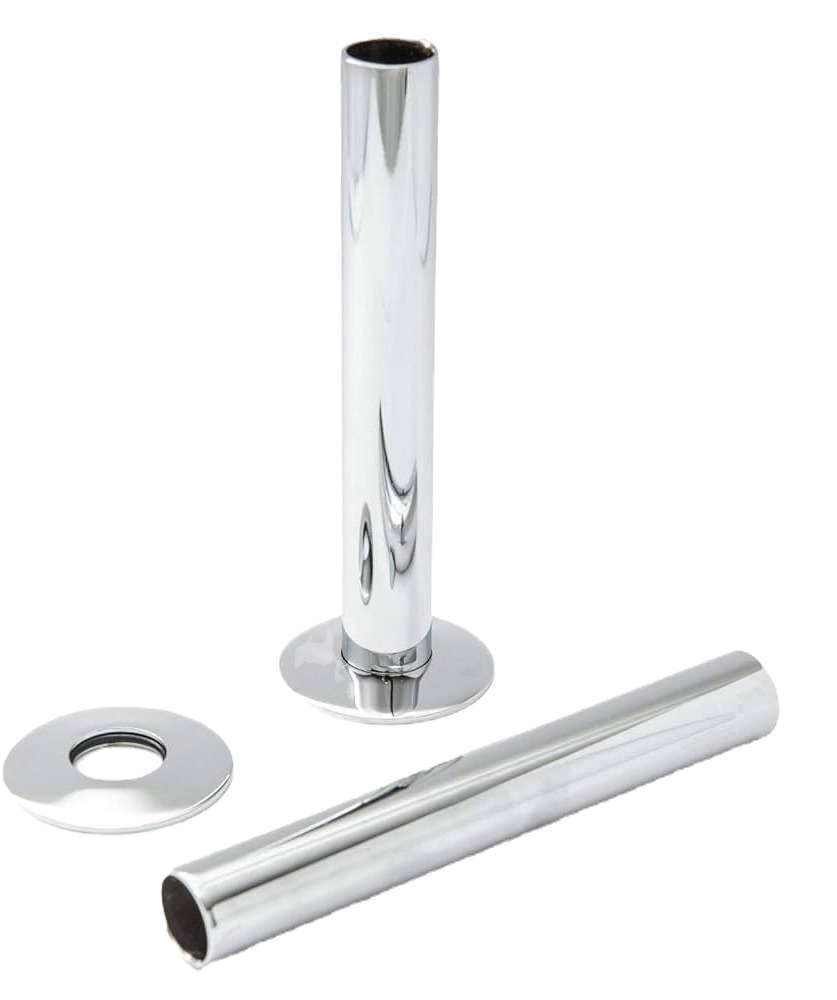 Chrome radiator pipe sleeve with round base plate and hollow tube
