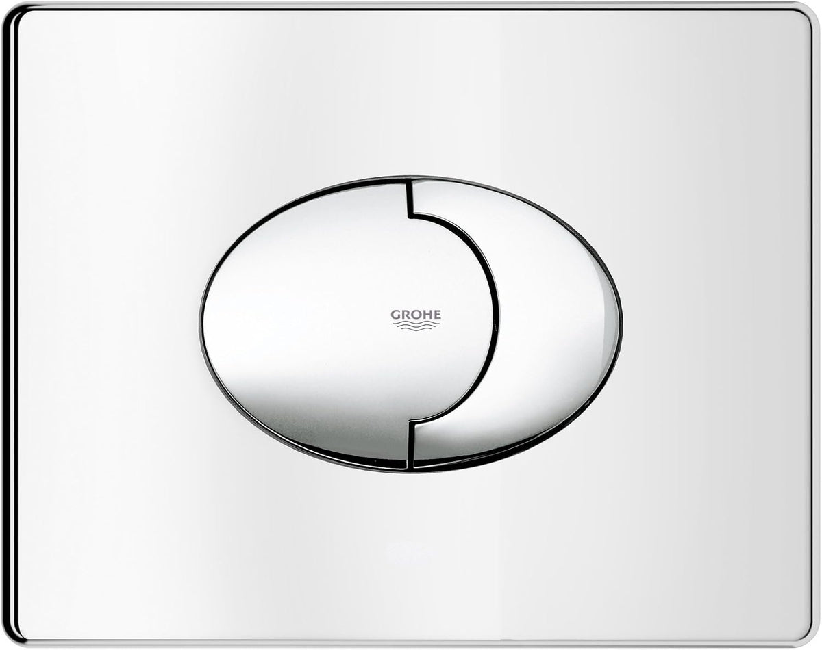 GROHE Skate Air WC wall plate, oval chrome cover with central push button
