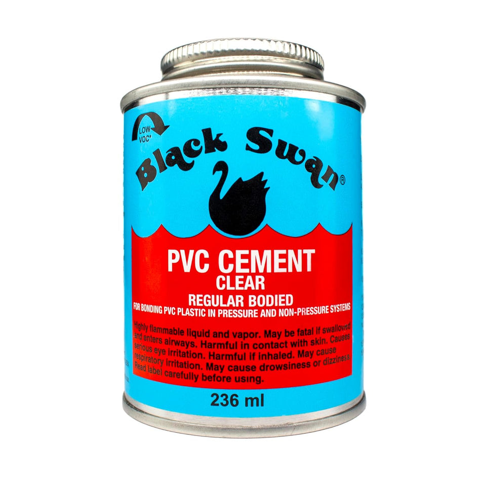 Black Swan PVC cement can, clear solvent cement, 236 ml
