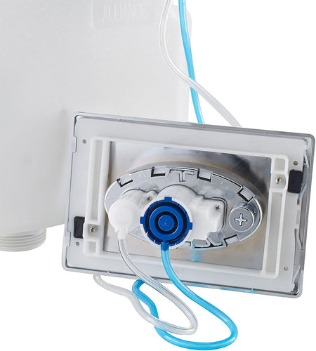 Concealed cistern dual-flush pneumatic flush plate mechanism with blue actuator