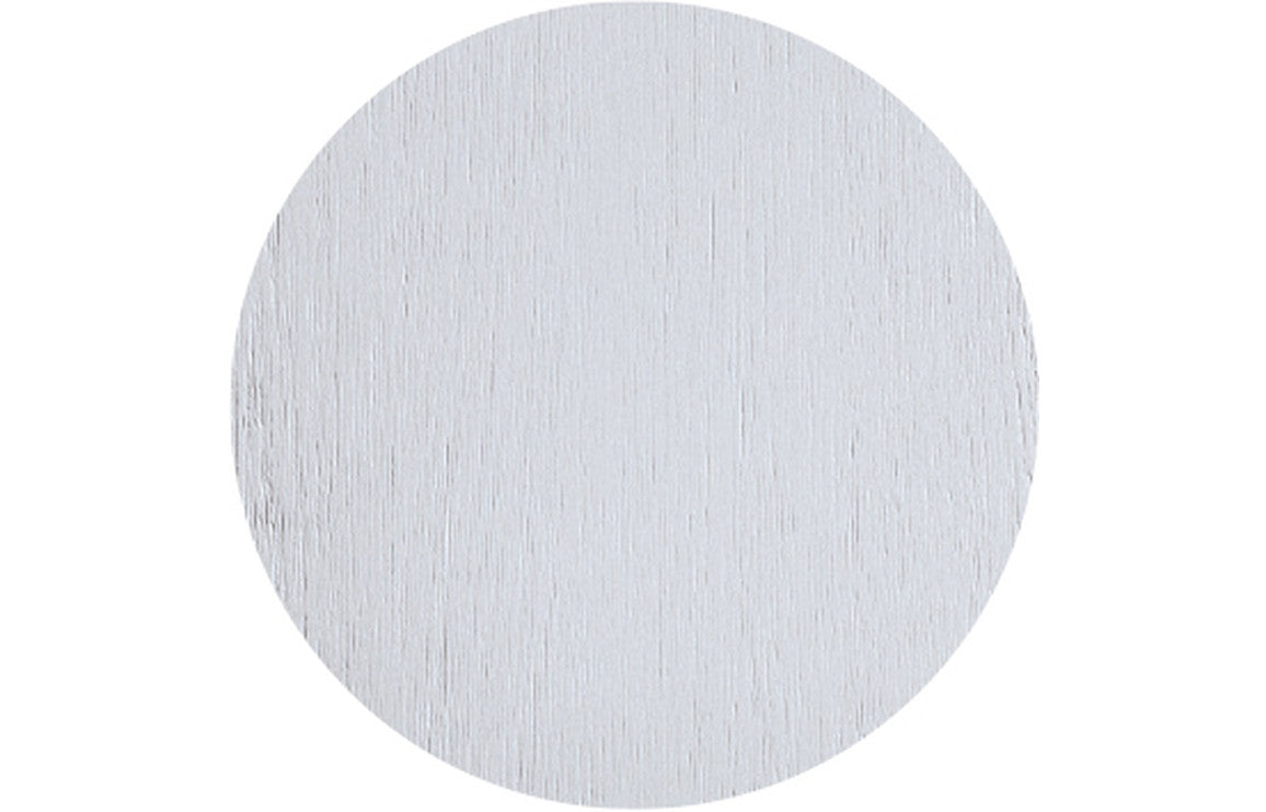 Soft-close toilet seat lid, satin white wood-effect texture close-up