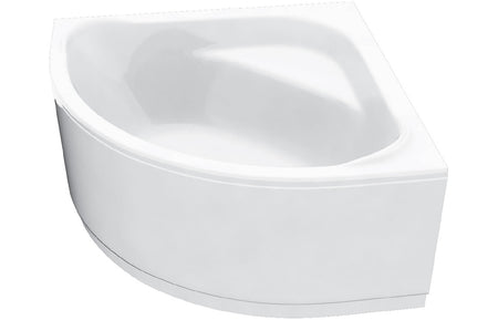White 1350mm corner bath panel with curved front profile