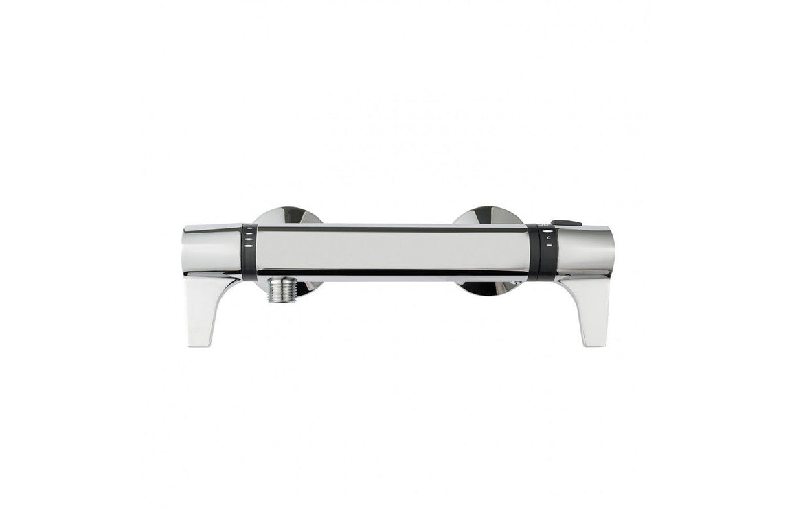 Chrome bar shower mixer with wall mount and diverter