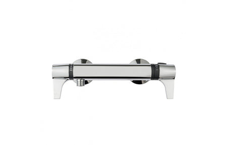 Chrome bar shower mixer with wall mount and diverter