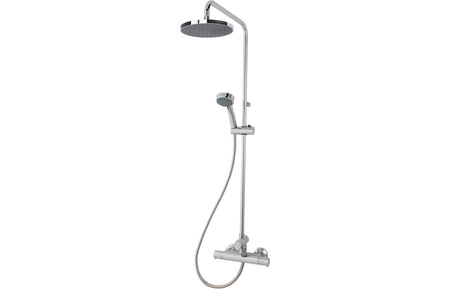 Chrome thermostatic shower set with diverter and overhead plus handheld spray