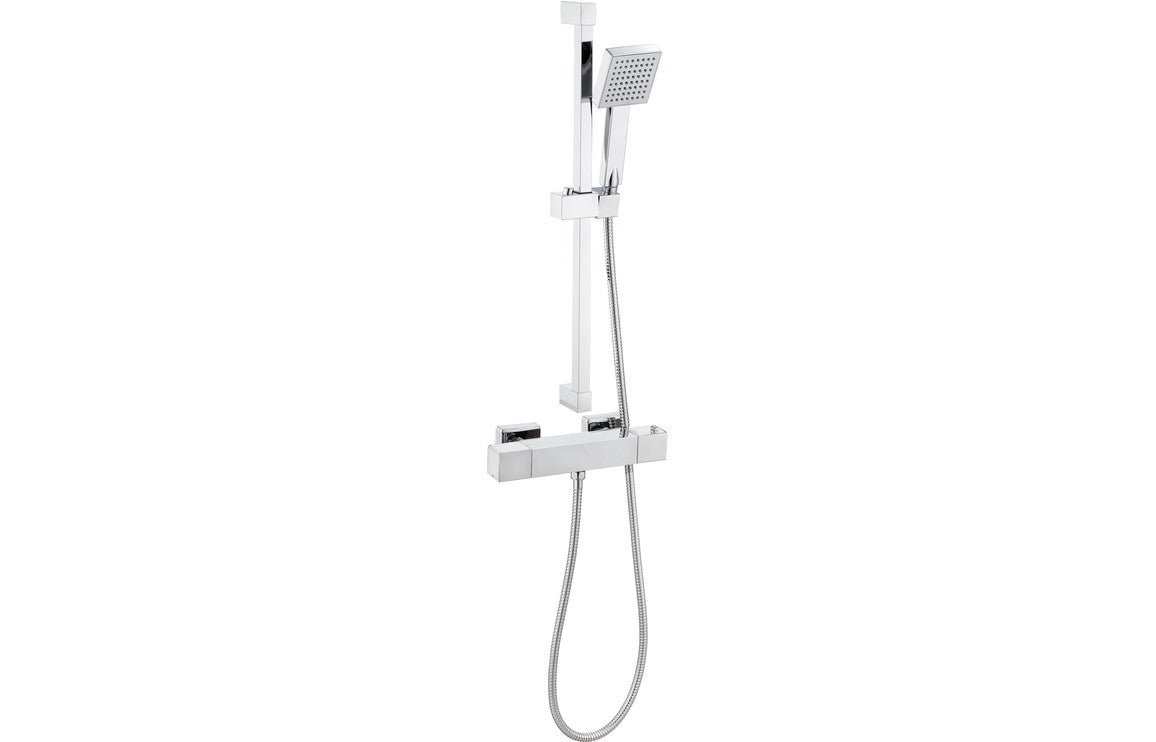 Chrome thermostatic bar mixer shower with handset and slide rail