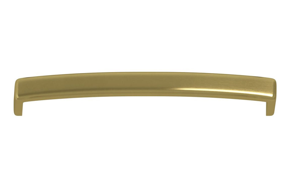 170mm brushed brass D-shaped cabinet handle with rounded ends