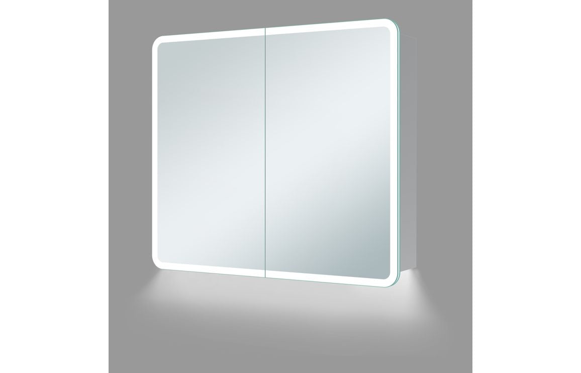 LED mirrored cabinet with two-door rectangular mirrors