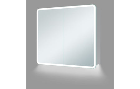 LED mirrored cabinet with two-door rectangular mirrors