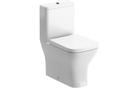 White close coupled WC with soft-close seat and rounded bowl