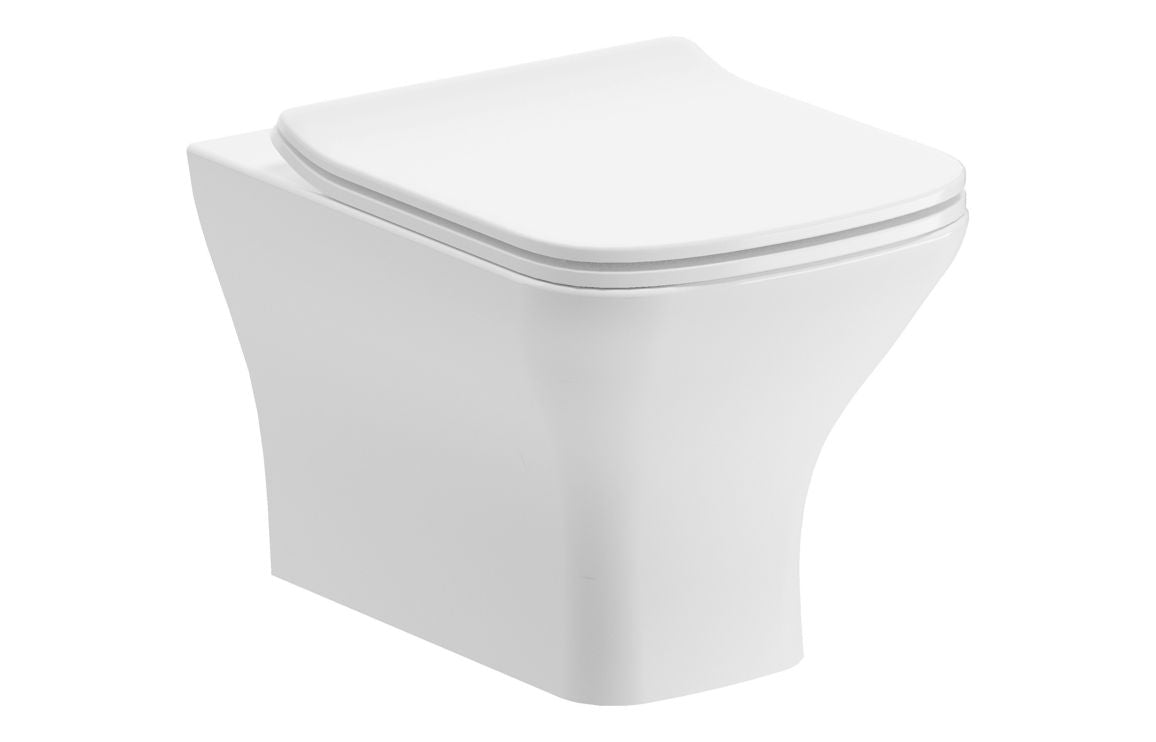 White back-to-wall toilet with slim soft-close seat
