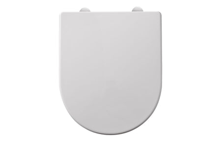 Laures soft-close white toilet seat with closed lid