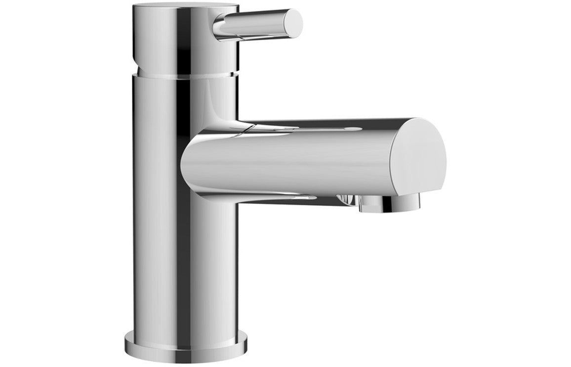 Chrome basin mixer tap with integrated waste