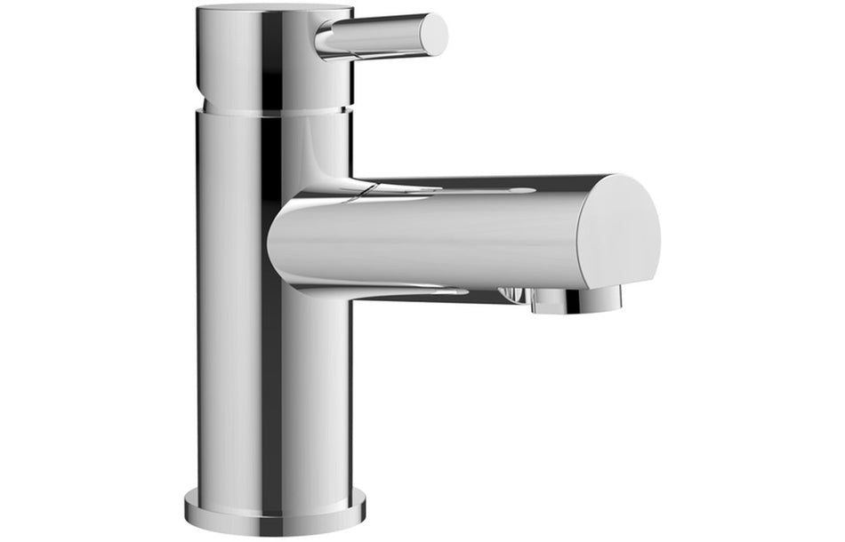 Chrome basin mixer tap with integrated waste