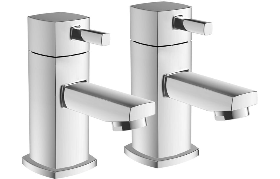 Chrome basin tap with cylindrical body and single lever spout