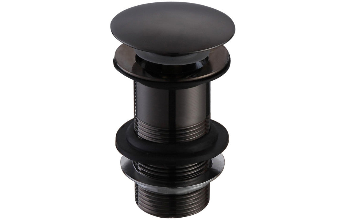Matt black unslotted mushroom basin waste, 1-1/4 in threaded drain fitting