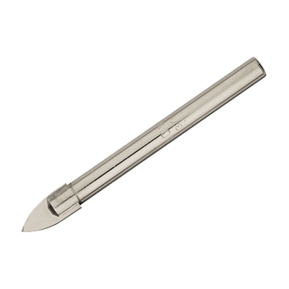 Glass and tile cutting tool bit with carbide tip and metal body