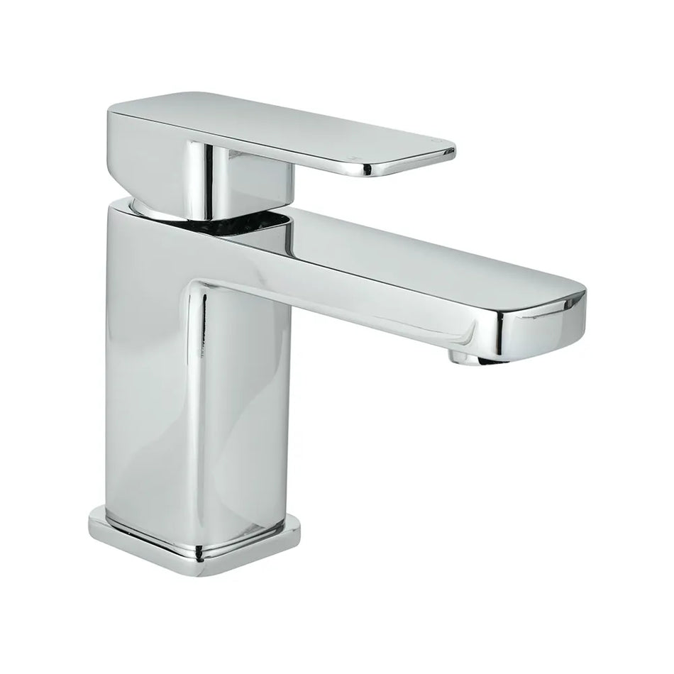Chrome mono basin mixer tap with single lever and push waste