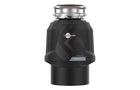 Black and stainless steel kitchen waste disposer unit with mounting collar