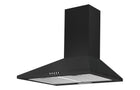 Black 60cm chimney cooker hood with mesh filter and control buttons