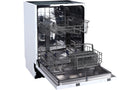 Prima 12-place freestanding dishwasher with open door and visible racks