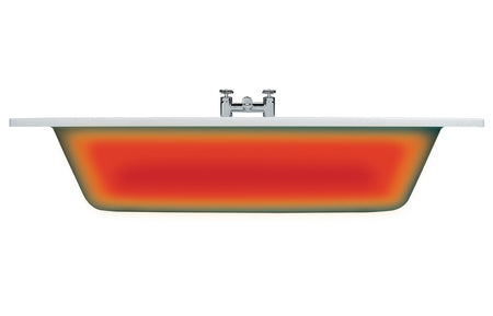 D-shaped single-ended bath cross-section showing basin profile