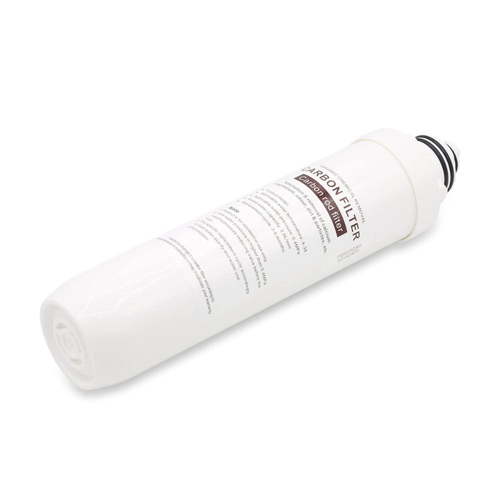 White carbon replacement filter cartridge with black O-ring bands on top