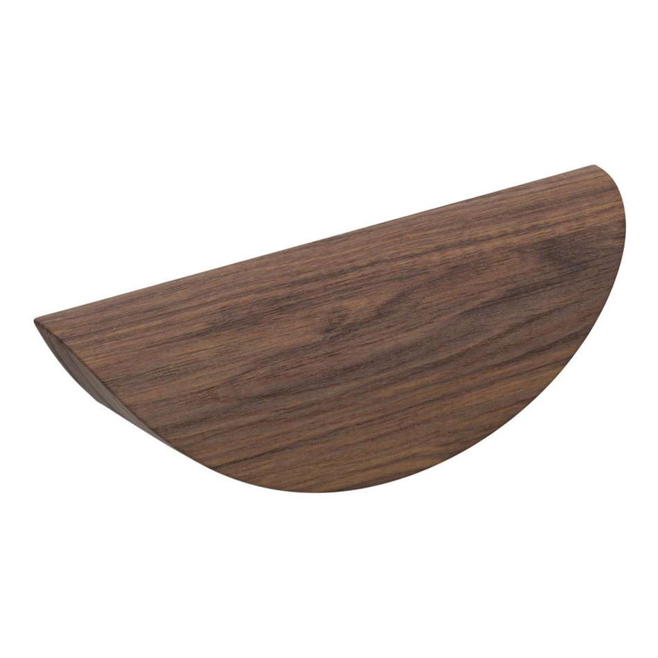 Walnut dome handle section, smooth curved wooden surface