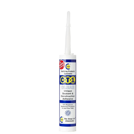 CT1 clear multi-purpose sealant adhesive tube with dispensing nozzle