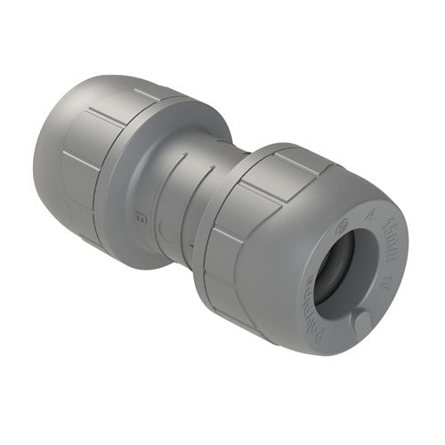 22mm PolyPlumb polybutylene quick-fit coupling, grey
