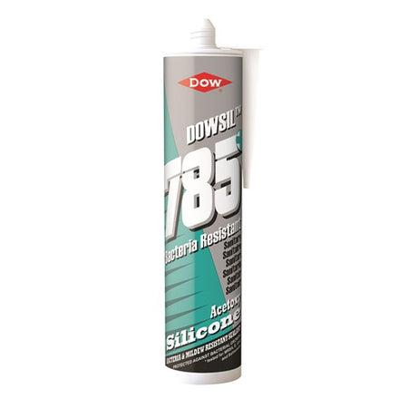 Dow Corning clear silicone sealant cartridge, white cylindrical tube