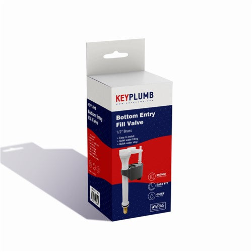 KeyPlumb Bottom Entry fill valve box, 1/2 in brass tail, WRAS approved