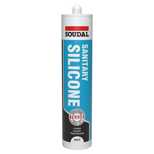 SOUDAL sanitary silicone sealant cartridge, white, 290 ml, with fungicide
