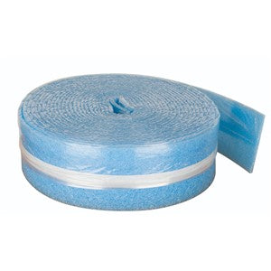 UFH edge insulation roll, blue foam strip with white wrapping band
