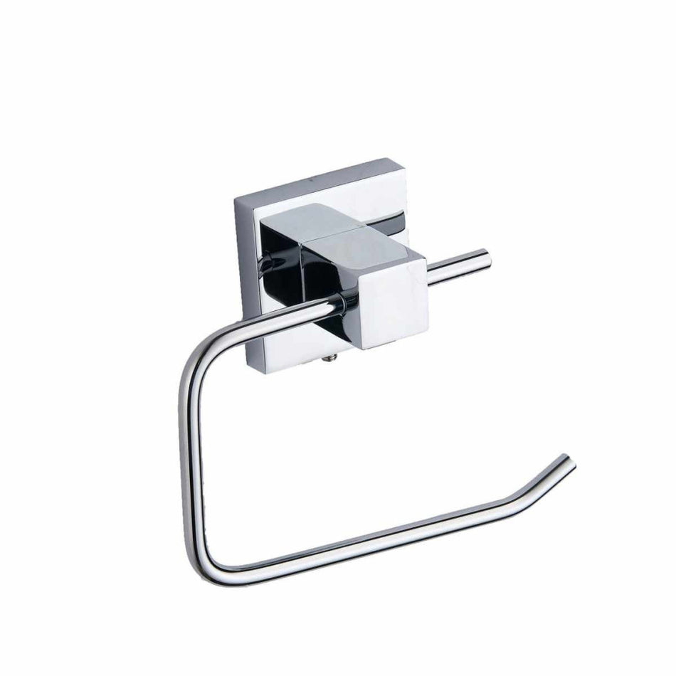 Kartell Pure toilet roll holder with chrome curved bar and square wall mount