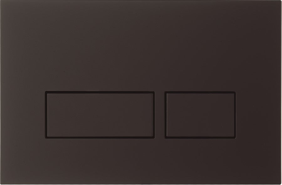 Matte black flush plate with two rectangular flush buttons