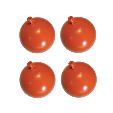 Red plastic float balls for ball-cock, 4-pack with top stem