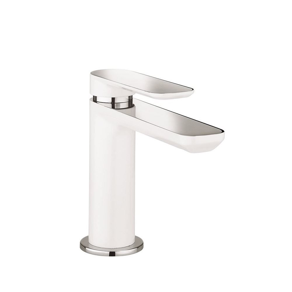 Crosswater basin mixer tap, chrome single-lever monobloc with curved spout